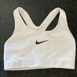 Nike White Racerback Sports Bra Moisture-Wicking